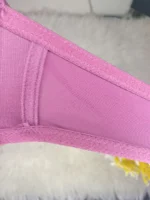 Close up of the breathable, lightweight side wing fabric on the Xelxia push up bra.