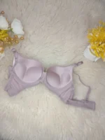 Inside view of the Xelxia Dove Grey push up bra showing the built-in padding and soft silicon wire.