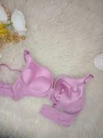Inside view of the Xelxia Dusty Rose push up bra showing the built-in padding and soft silicon wire.